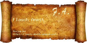 Flasch Anett névjegykártya